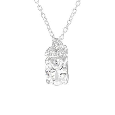 Silver Sparkling Necklace with Cubic Zirconia