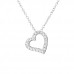 Silver Heart Necklace with Cubic Zirconia