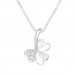 Silver Three-Leaf Clover Necklace with Cubic Zirconia