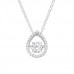 Silver Pear Necklace with Cubic Zirconia