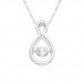 Silver Pear Necklace with Cubic Zirconia