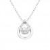 Silver Pear Necklaces with Cubic Zirconia