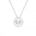 Silver Circle Necklace with Cubic Zirconia