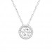 Silver Circle Necklace with Cubic Zirconia