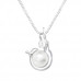 Silver Mermaid Necklace with Synthetic Pearl