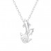 Silver Dolphin Necklace with Cubic Zirconia