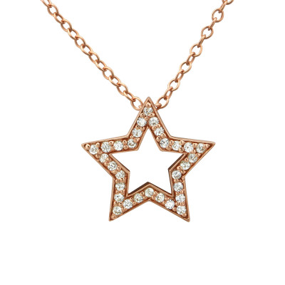 Star Sterling Silver Necklace with Cubic Zirconia