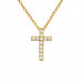 Cross Sterling Silver Necklace with Cubic Zirconia