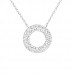 Silver Round Necklace with Crystal