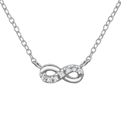 Infinity Sterling Silver Necklace with Cubic Zirconia