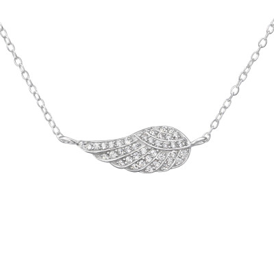 Wing Sterling Silver Necklace with Cubic Zirconia