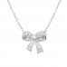 Silver Bow Necklace with Cubic Zirconia