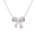 Silver Bow Necklace with Cubic Zirconia