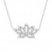 Silver Lotus Necklace with Cubic Zirconia