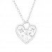 Silver Heart Necklace with Cubic Zirconia