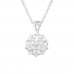 Silver Flower Necklace with Genuine European Crystals