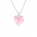 Silver Heart Necklace with Genuine European Crystal