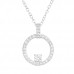 Silver Circle Necklace with Cubic Zirconia