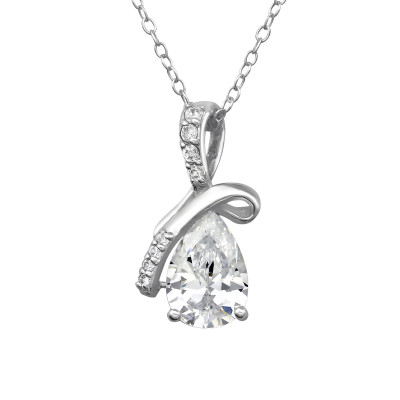 Sparkling Sterling Silver Necklace with Cubic Zirconia