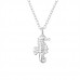 Silver Seahorse Necklace with Crystal