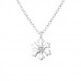 Silver Snowflake Necklace with Crystal