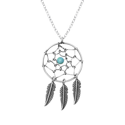 Silver Dream Catcher Necklace