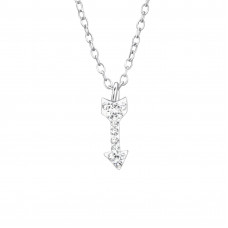 Arrow Sterling Silver Necklace with Crystal