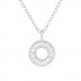 Silver Circle Necklace with Cubic Zirconia