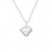 Silver Diamond Shaped Necklace with Cubic Zirconia