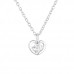 Silver Heart Necklace with Cubic Zirconia