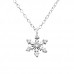 Silver Snowflake Necklace with Cubic Zirconia