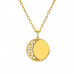 Silver Moon Necklace with Cubic Zirconia