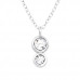 Silver Double Round Necklace with Genuine European Crystals