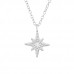 Silver Northern Star Necklace with Cubic Zirconia