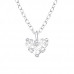 Silver Heart Necklace with Cubic Zirconia