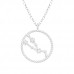 Silver Taurus Zodiac Sign Necklace with Cubic Zirconia