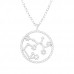 Silver Sagittarius Zodiac Sign Necklace with Cubic Zirconia