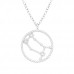 Silver Gemini Zodiac Sign Necklace with Cubic Zirconia