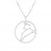 Silver Leo Zodiac Sign Necklace with Cubic Zirconia