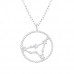 Silver Capricorn Zodiac Sign Necklace with Cubic Zirconia