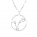 Silver Pisces Zodiac Sign Necklace with Cubic Zirconia