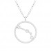 Silver Aries Zodiac Sign Necklace with Cubic Zirconia