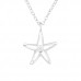 Silver Starfish Necklace with Cubic Zirconia