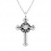 Silver Cross Necklace with Cubic Zirconia