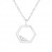 Silver Hexagon Necklace with Cubic Zirconia