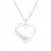 Silver Heart Necklace with Cubic Zirconia