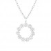 Silver Flower Necklace with Cubic Zirconia