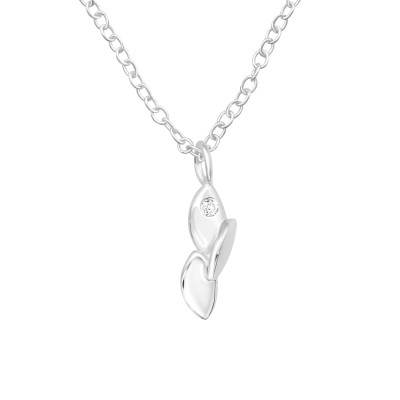 Silver Triple Marquise Necklace with Cubic Zirconia