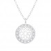 Silver Flower Necklace with Cubic Zirconia