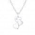 Silver Triple Heart Necklace with Cubic Zirconia